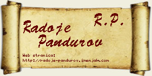 Radoje Pandurov vizit kartica